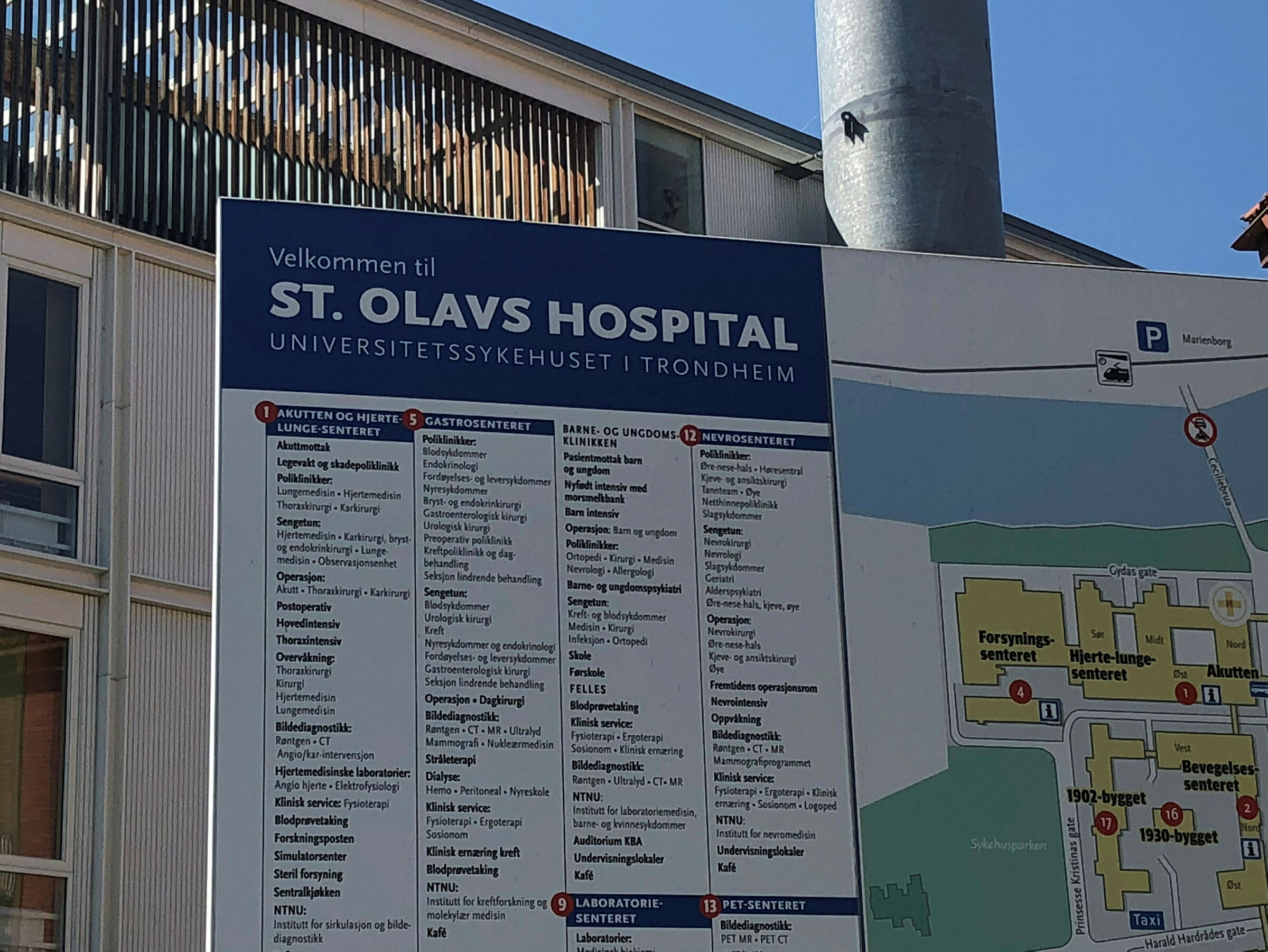 Bildet viser St. Olavs hospital, Trondheim