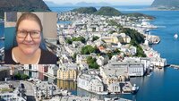 Bildet viser flyfoto av Ålesung og Martha Trones