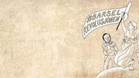 barsel, barselsomsorg, barselrevolusjon Tegningen viser kvinner på barrikaden med banner.