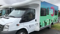 Bildet viser hepatittbussen.