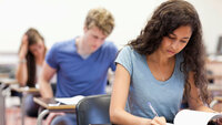 Student på eksamen