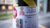 Sahlgrenska Universitetssjukhuset, Göteborg, meslinger Bildet viser en plakat med informasjon om meslinger.