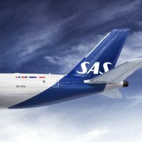 Bildet viser et SAS-fly i lufta
